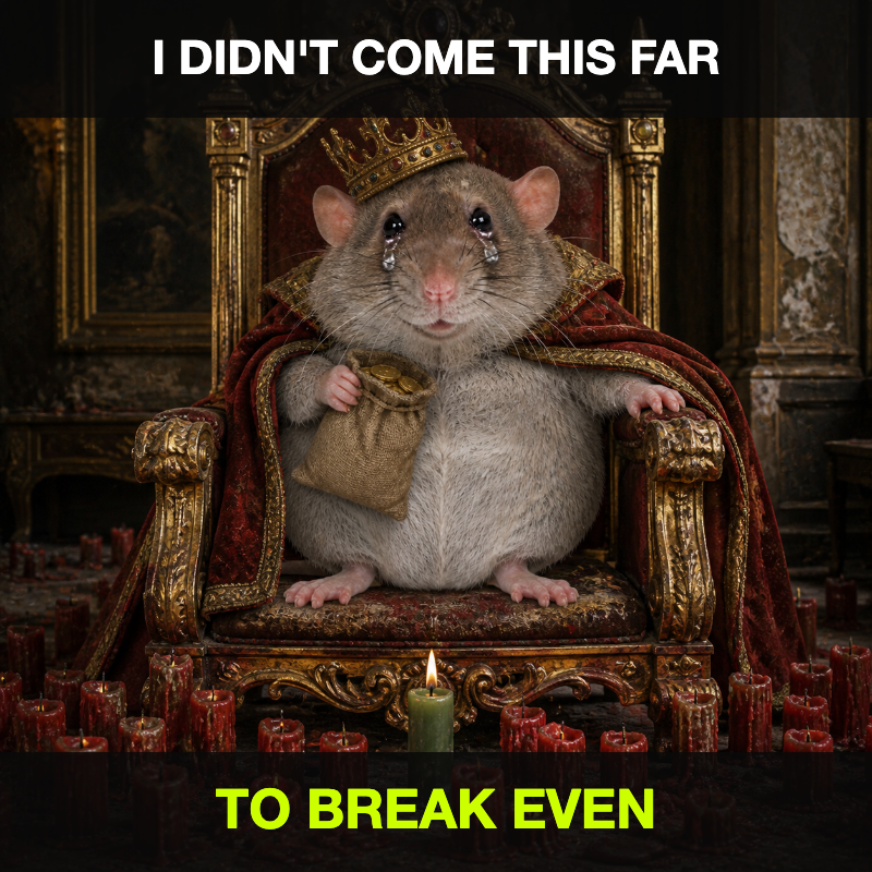 cashrat king refusing to leave before breaking even