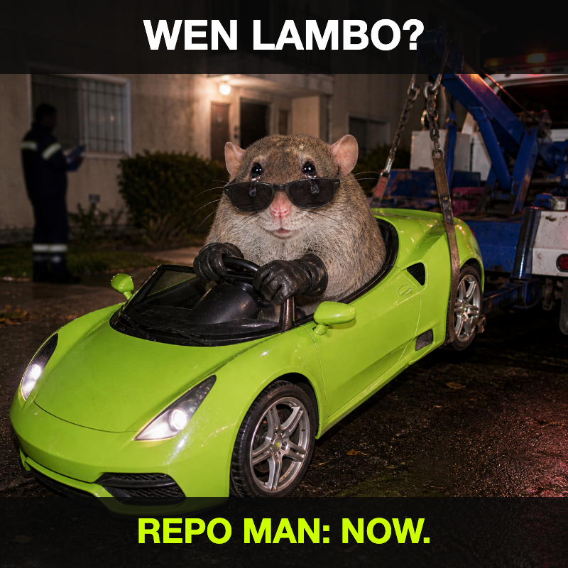 cashrat's tiny sports car being repossessed