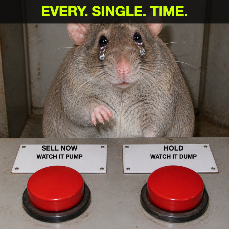 cashrat choosing between selling before a pump and holding through a dump
